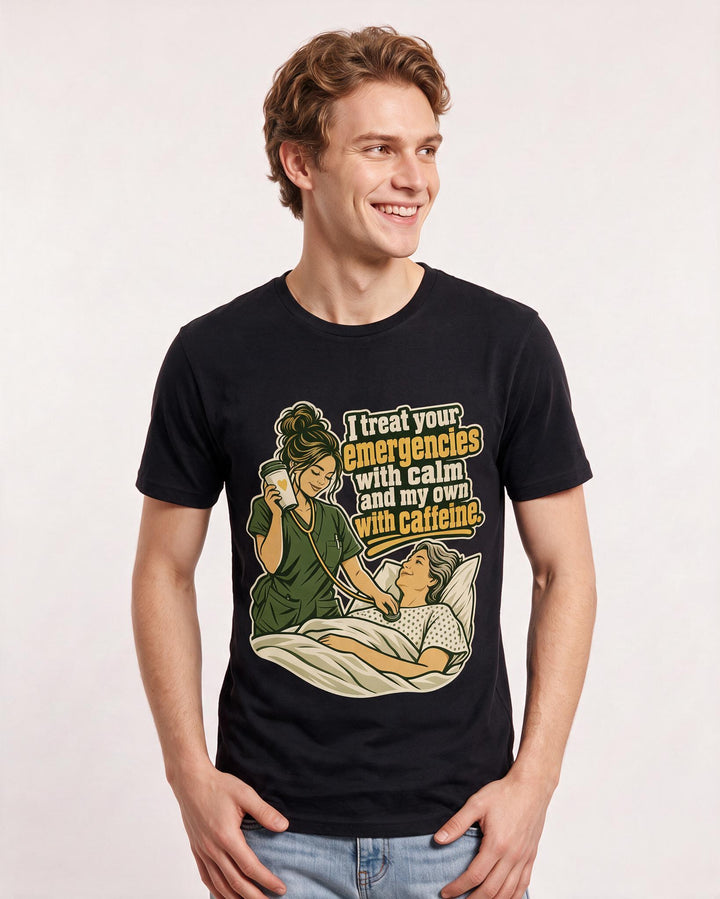 Nurse Black T-Shirt for Men – Nursing Life Graphic Tee product image 1