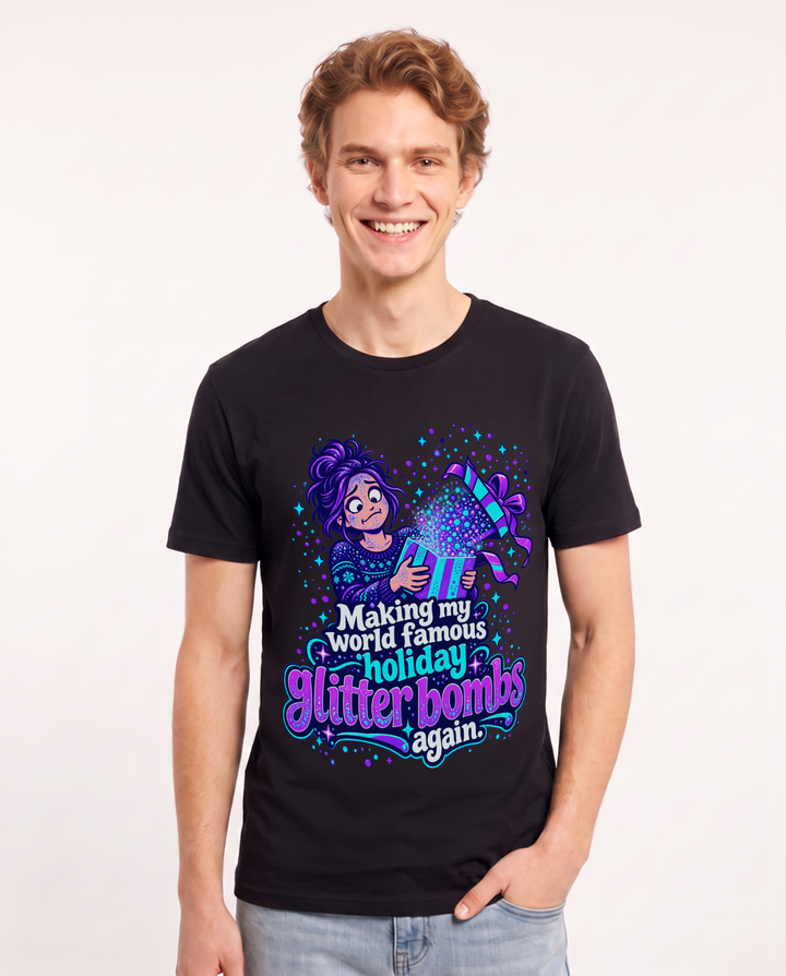 Christmas Black T-Shirt for Men – Holiday Theme Graphic Tee product image 3