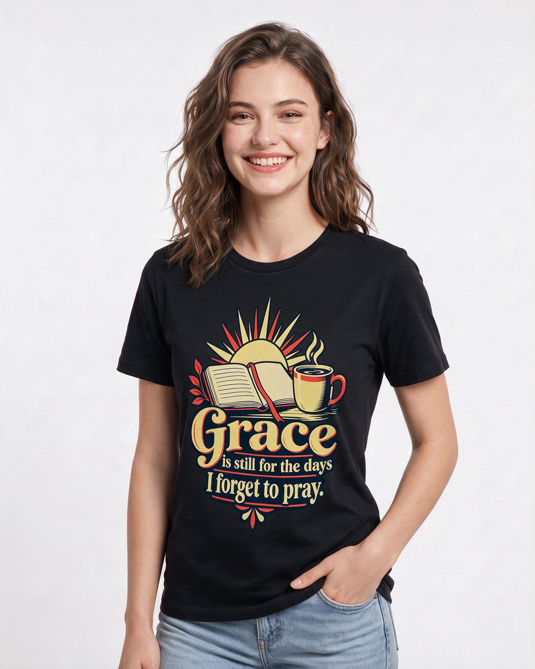 Christian Faith Black T-Shirt for Women – Everyday Expression Graphic Tee product image 1