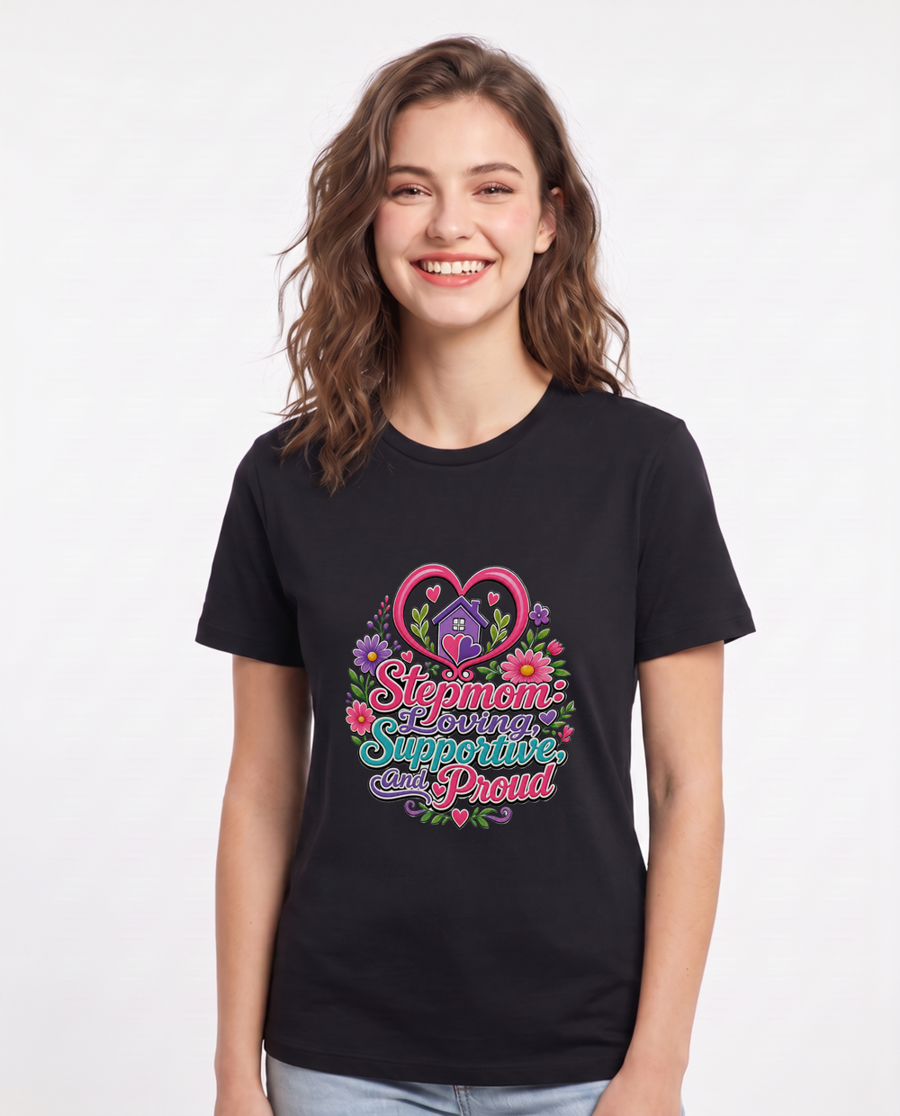 Stepmom: Loving, Supportive, and Proud Women's Black T-Shirt product image 2