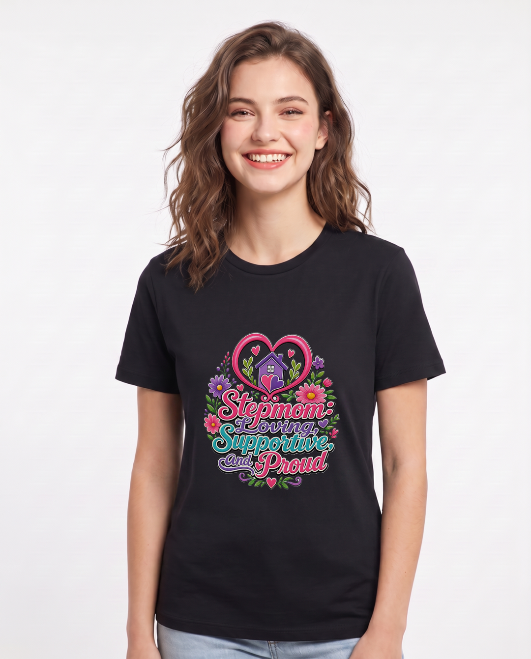 Stepmom: Loving, Supportive, and Proud Women's Black T-Shirt product image 2