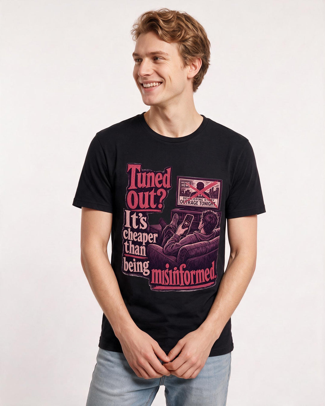Political Statement Black T-Shirt for Men – Everyday Expression Graphic Tee product image 1