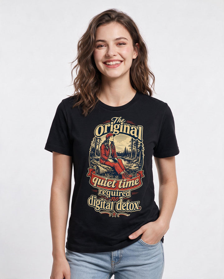 Hunting Black T-Shirt for Women – Everyday Expression Graphic Tee product image 3