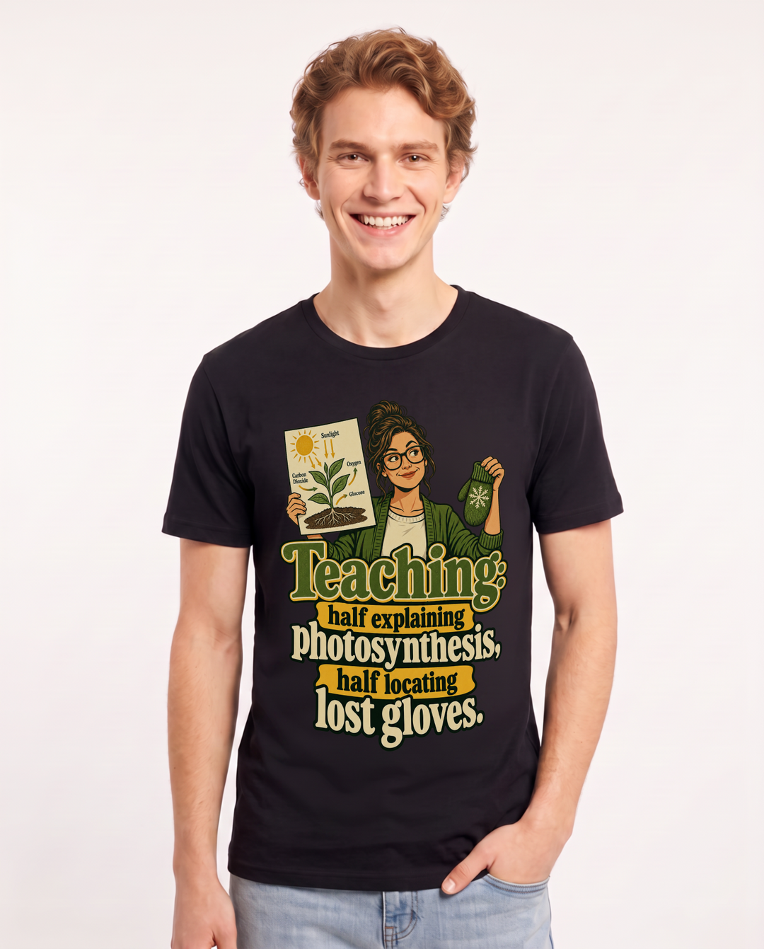 Teacher Black T-Shirt for Men – Everyday Expression Graphic Tee product image 3