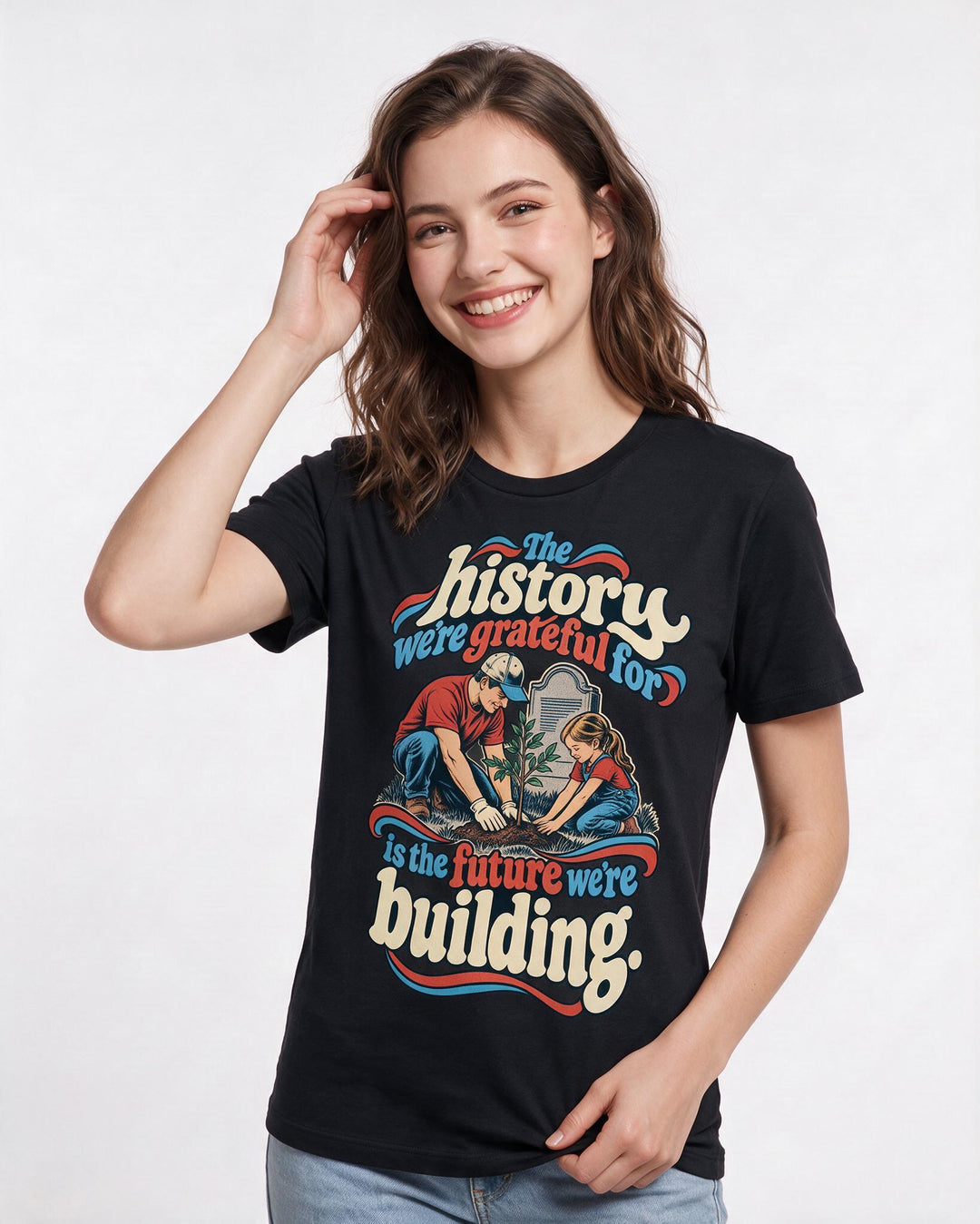Patriotic Black T-Shirt for Women – Everyday Expression Graphic Tee product image 1