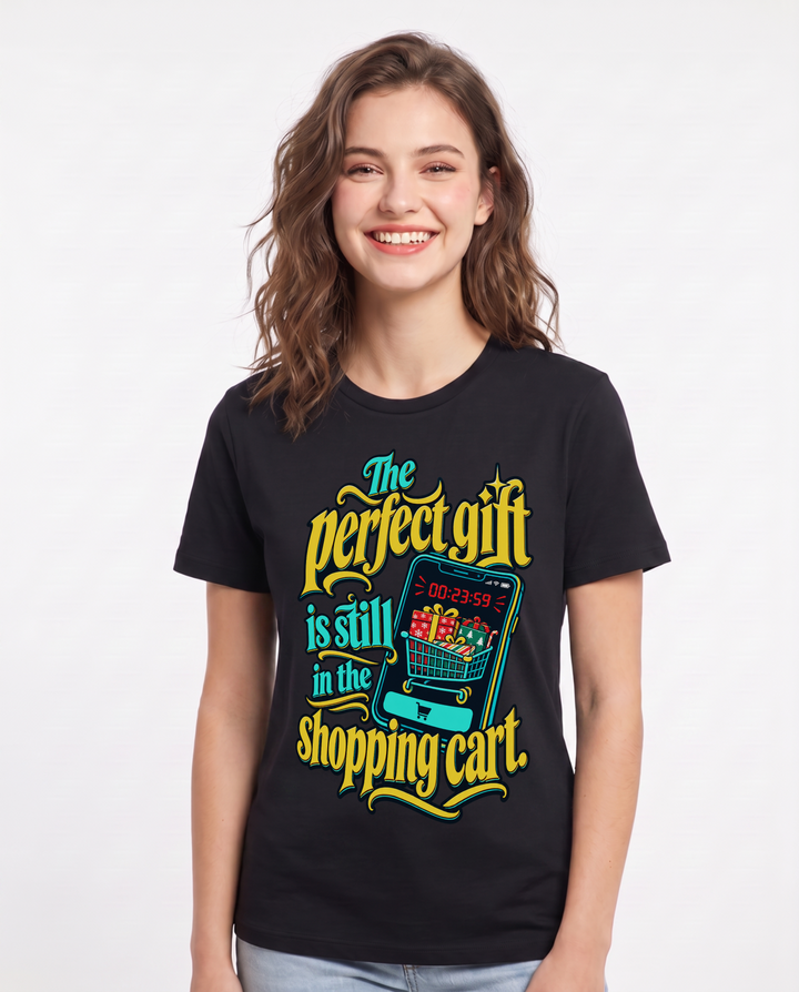 Christmas Black T-Shirt for Women – Holiday Theme Graphic Tee product image 3