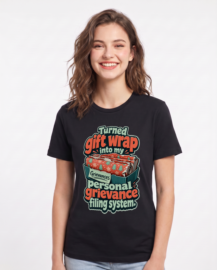 Christmas Black T-Shirt for Women – Holiday Theme Graphic Tee product image 3