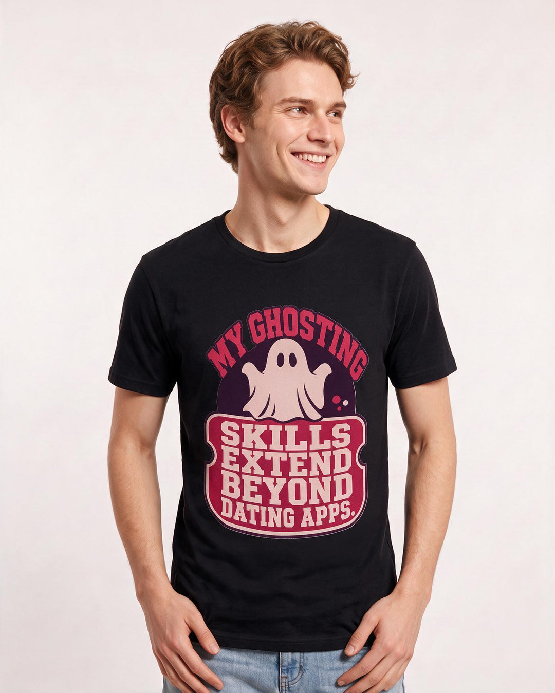 Halloween Men's Black T-Shirt - My ghosting skills extend beyond product image 3