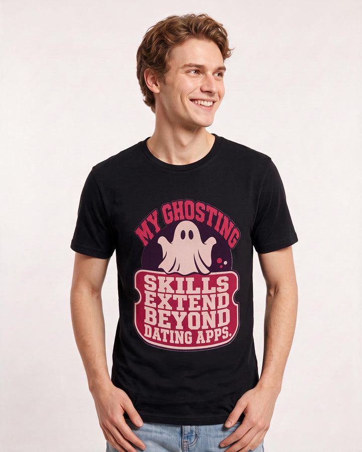 Halloween Men's Black T-Shirt - My ghosting skills extend beyond product image 3