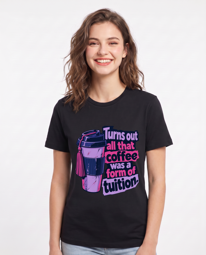 Graduation Black T-Shirt for Women – Everyday Expression Graphic Tee product image 3