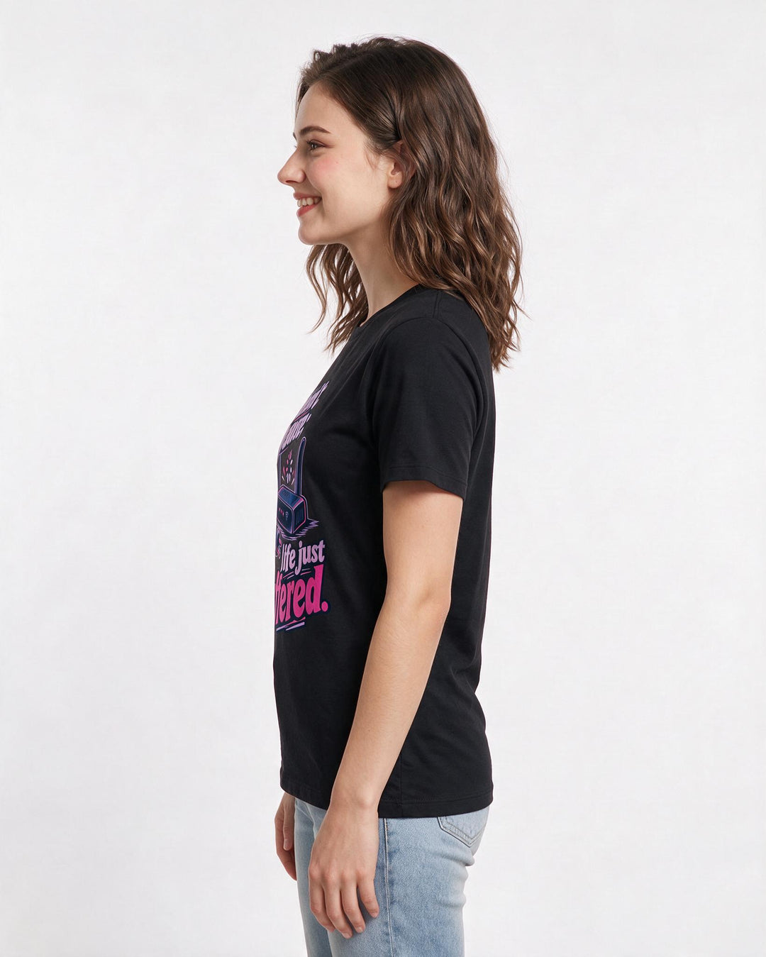 Gaming Black T-Shirt for Women – Game Night Graphic Tee product image 2