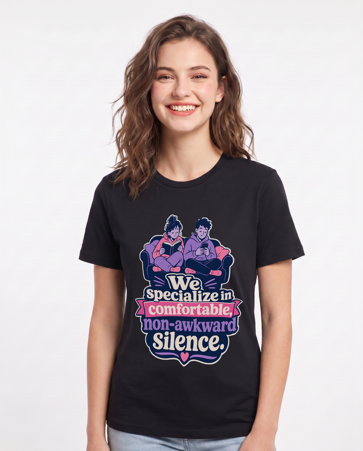 Funny Couples Women's Black T-Shirt – We specialize in comfortable, product image 1