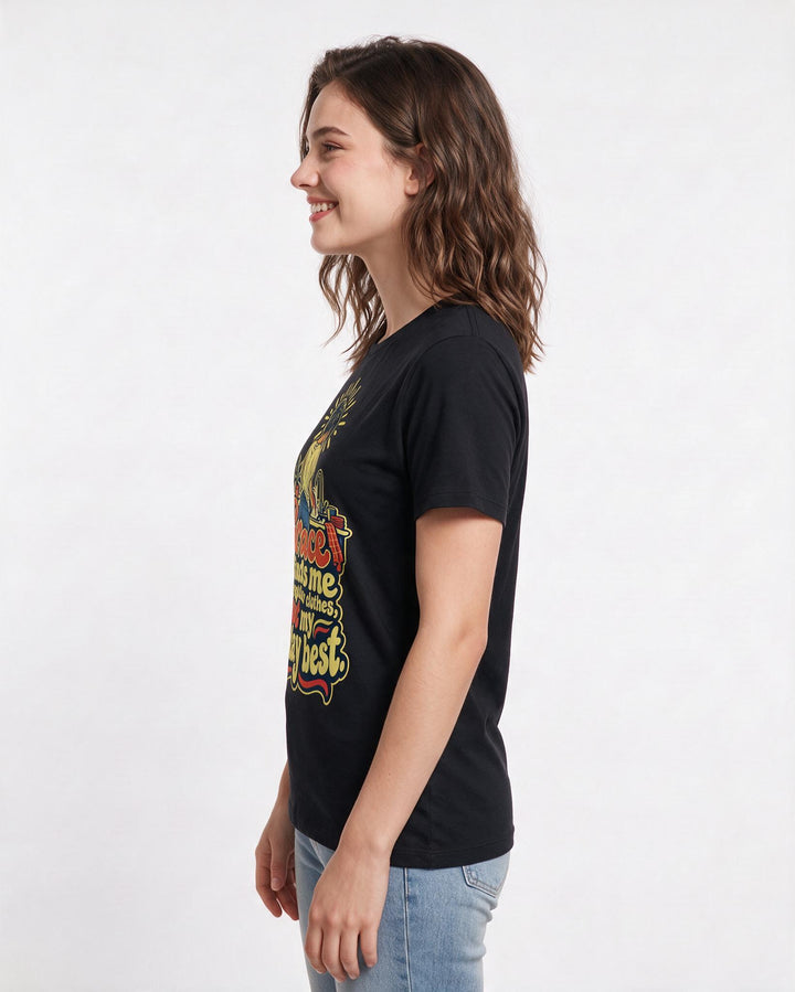 Christian Faith Black T-Shirt for Women – Everyday Expression Graphic Tee product image 2