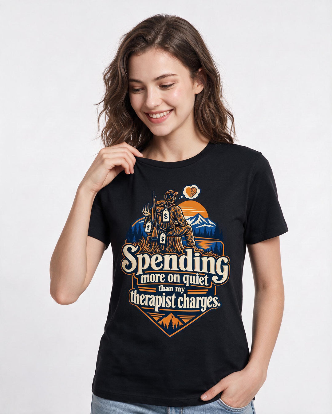 Hunting Black T-Shirt for Women – Everyday Expression Graphic Tee product image 1