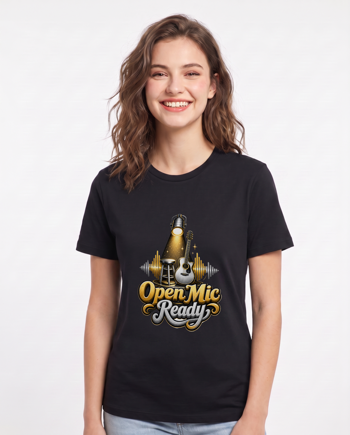 Open Mic Ready Women's Black T-Shirt product image 2