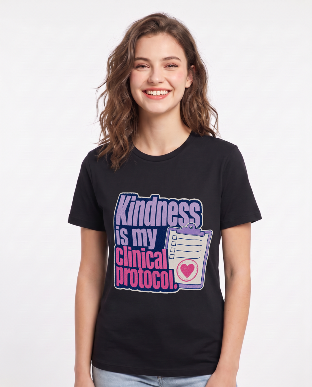 Nurse Women's Black T-Shirt – Kindness is my clinical protocol. product image 1