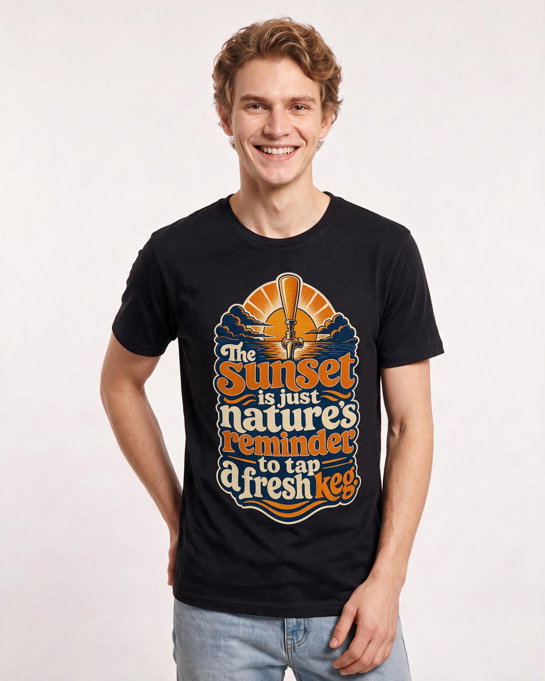 Beer Black T-Shirt for Men – Everyday Expression Graphic Tee product image 1