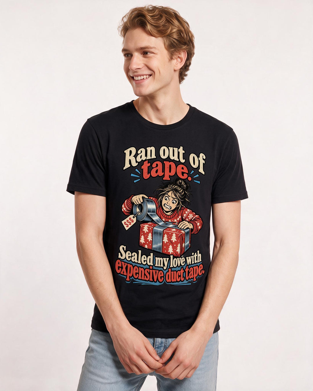 Christmas Black T-Shirt for Men – Holiday Theme Graphic Tee product image 1