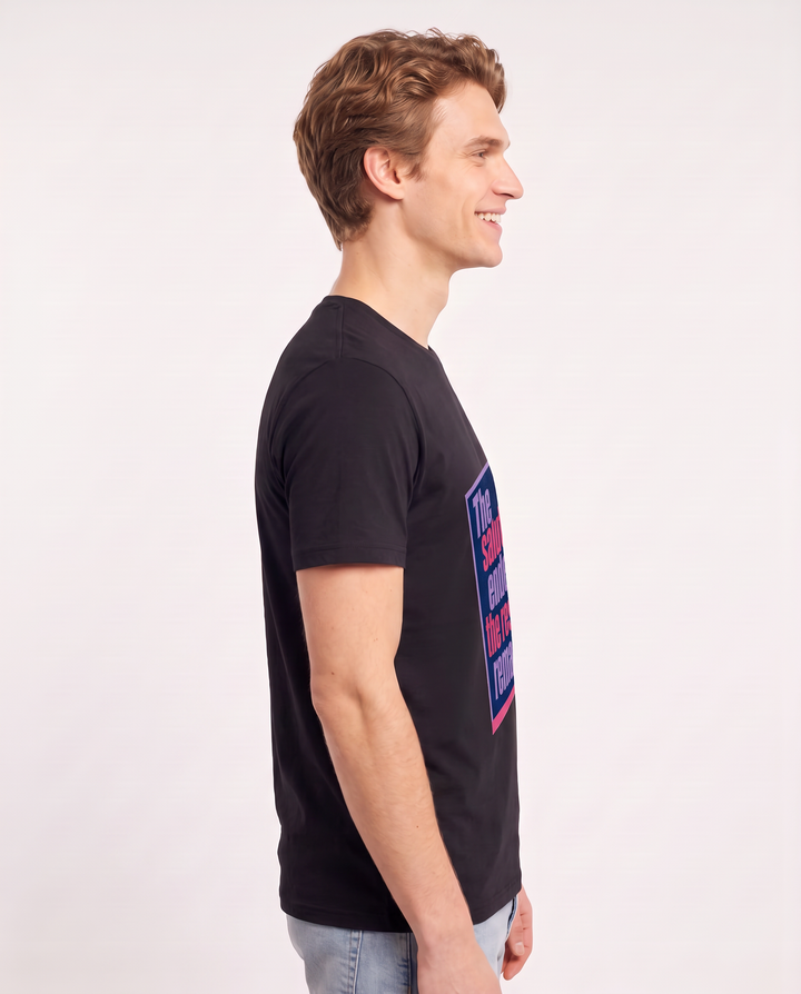 Graphic Men's Black T-Shirt - The salutes ended, the respect remains. product image 2