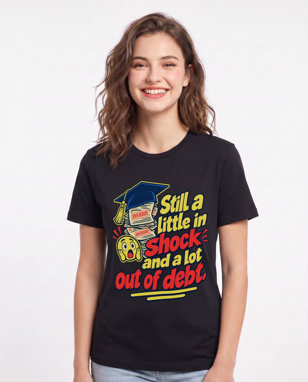 Graduation Black T-Shirt for Women – Everyday Expression Graphic Tee product image 3