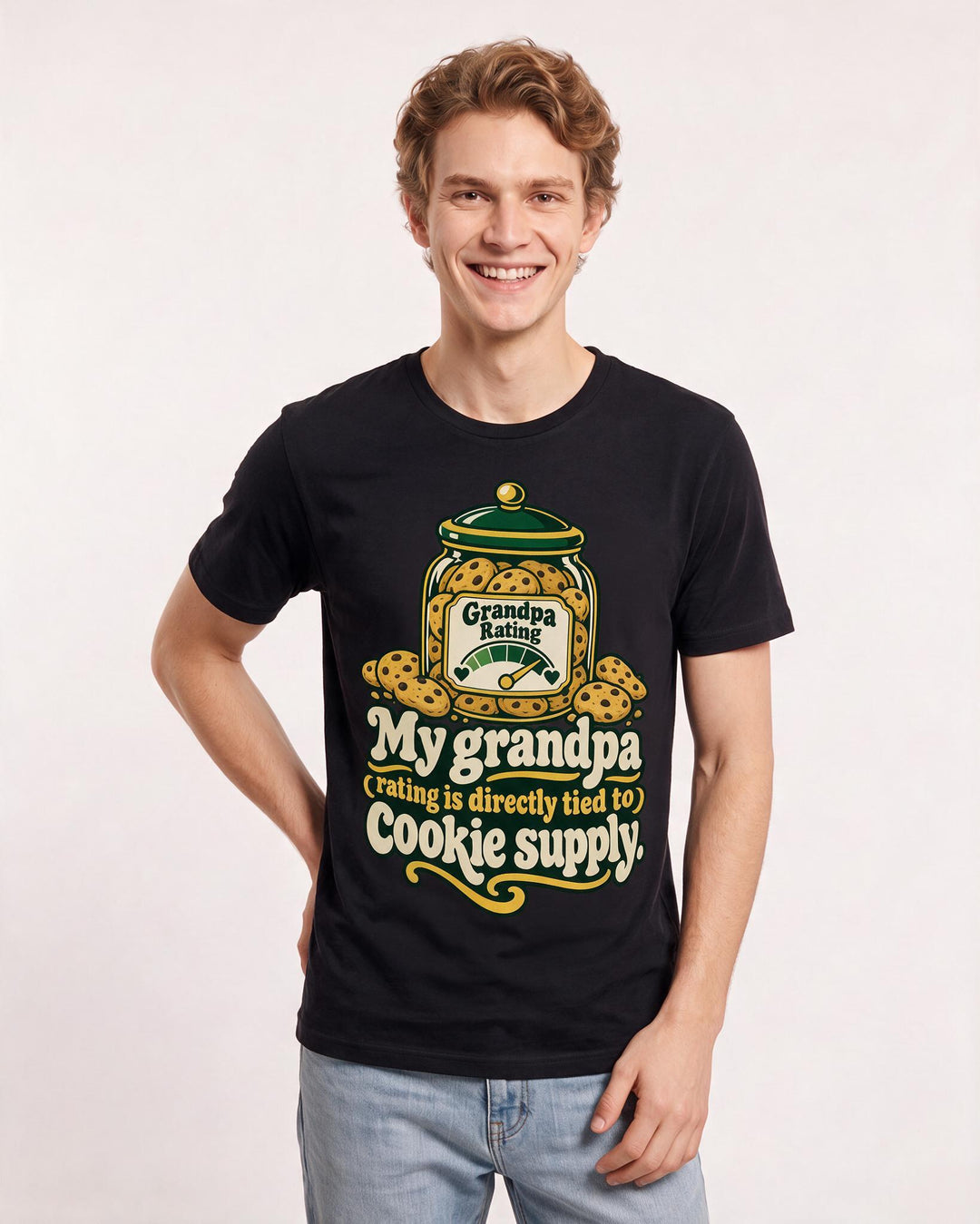 Grandparent Black T-Shirt for Men – Everyday Expression Graphic Tee product image 1