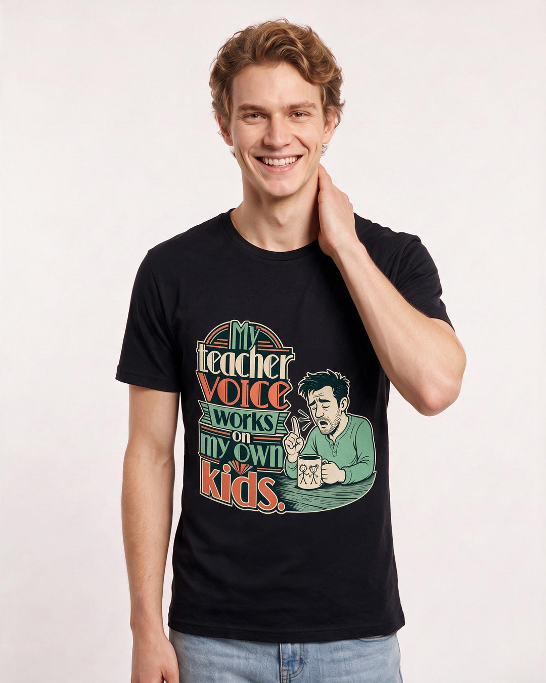 Teacher Black T-Shirt for Men – Everyday Expression Graphic Tee product image 1