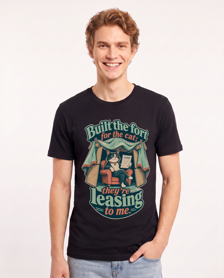 Cat Lover Black T-Shirt for Men – Everyday Expression Graphic Tee product image 3