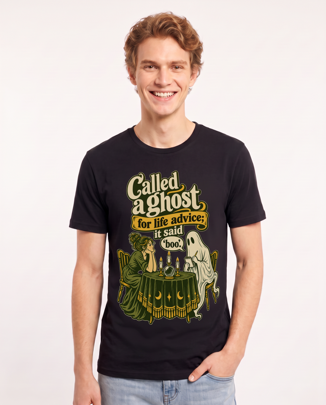 Halloween Black T-Shirt for Men – Halloween Theme Graphic Tee product image 3