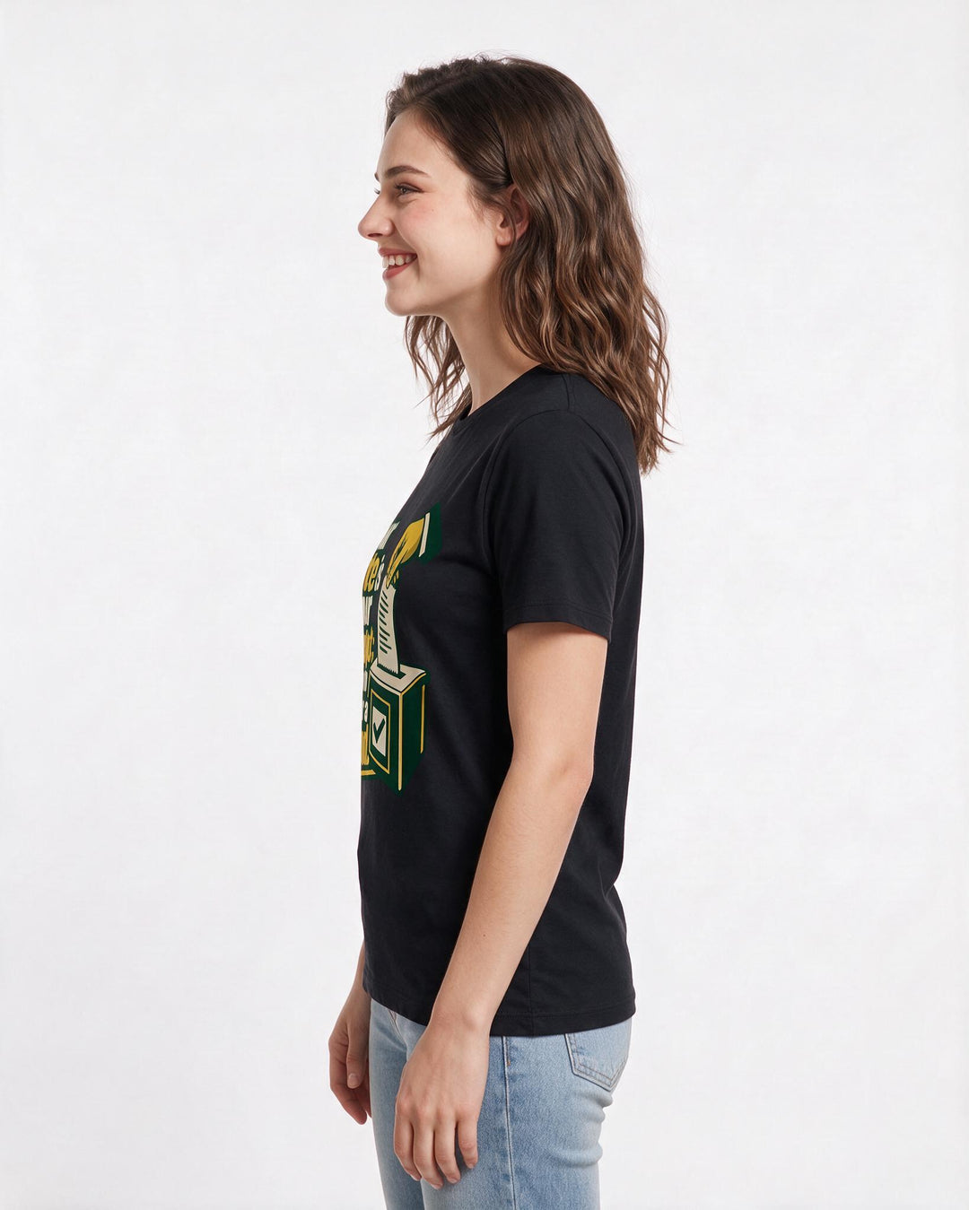 Political Statement Black T-Shirt for Women – Everyday Expression Graphic Tee product image 2