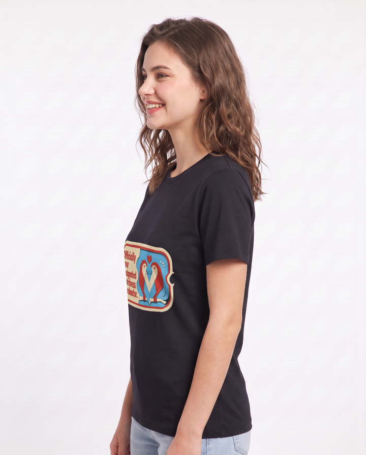 Couples Women's Black T-Shirt - Officially your designated weirdness product image 2