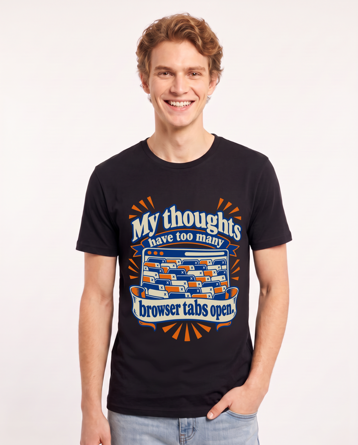 Neurodiversity Black T-Shirt for Men – Everyday Expression Graphic Tee product image 3