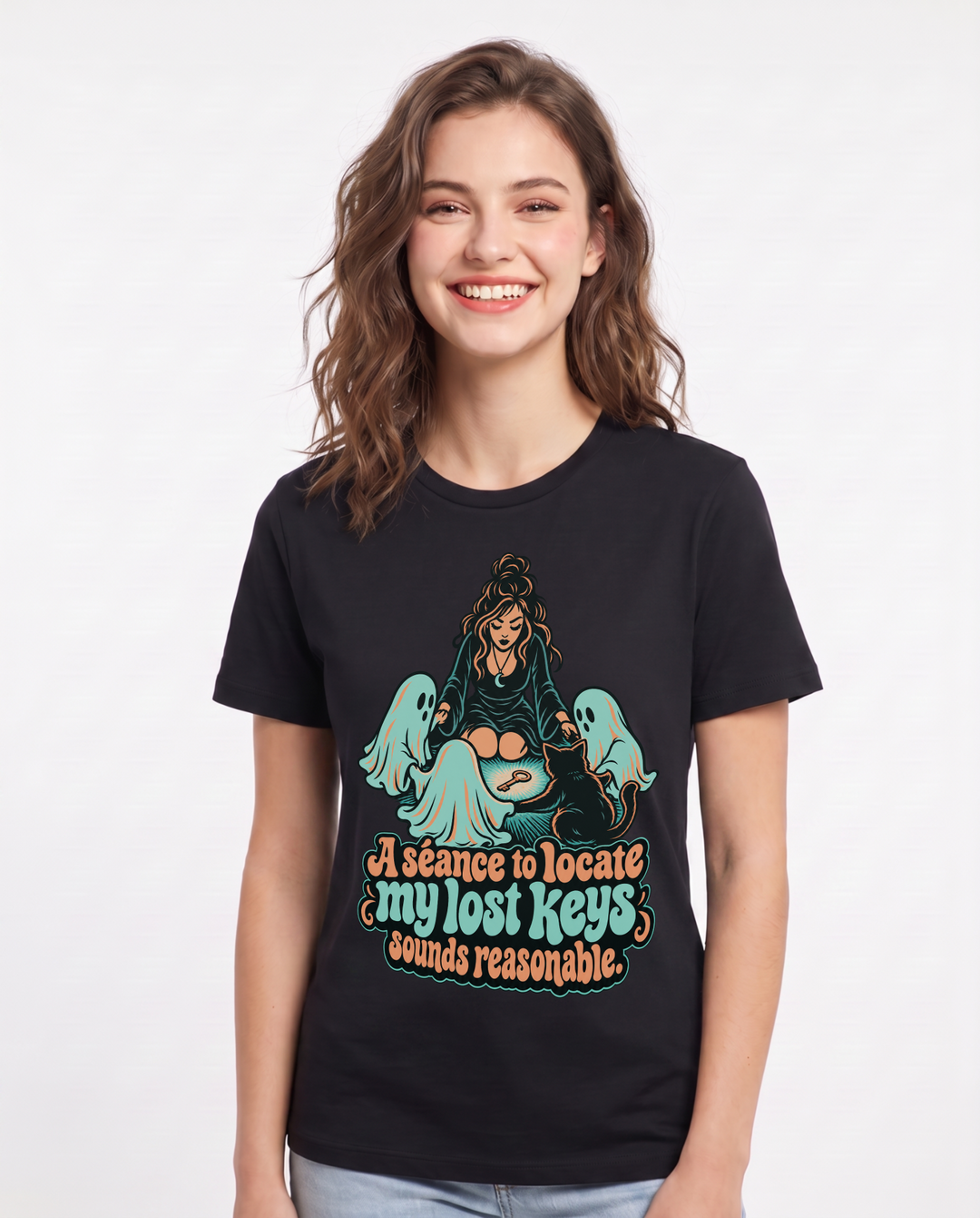 Halloween Black T-Shirt for Women – Halloween Theme Graphic Tee product image 3