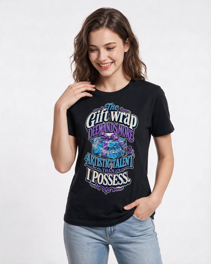 Christmas Black T-Shirt for Women – Holiday Theme Graphic Tee product image 1
