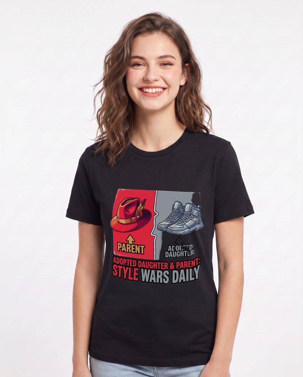 Adopted Daughter & Parent: Style Wars Daily Women's Black T-Shirt product image 2