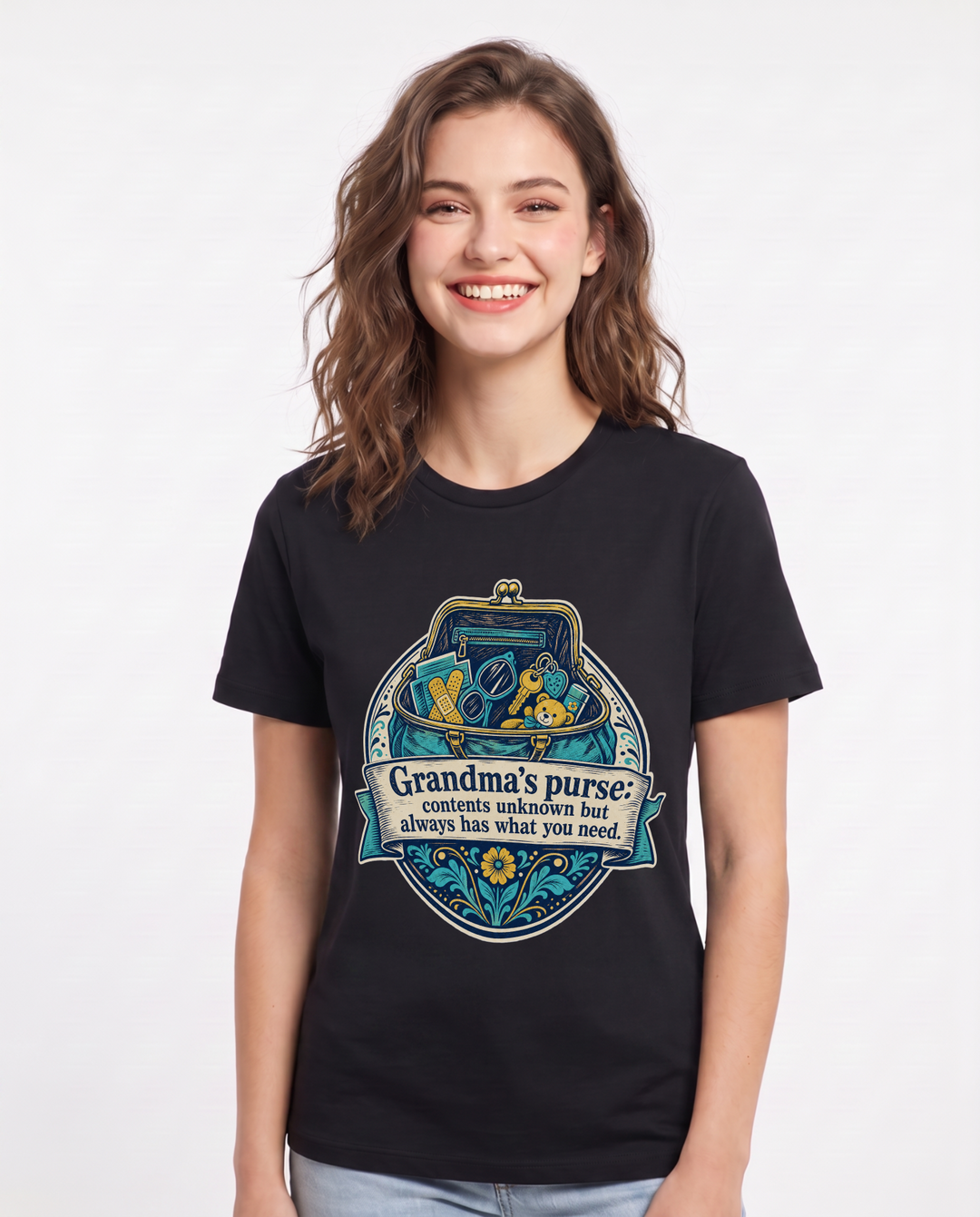 Grandparent Black T-Shirt for Women – Everyday Expression Graphic Tee product image 3