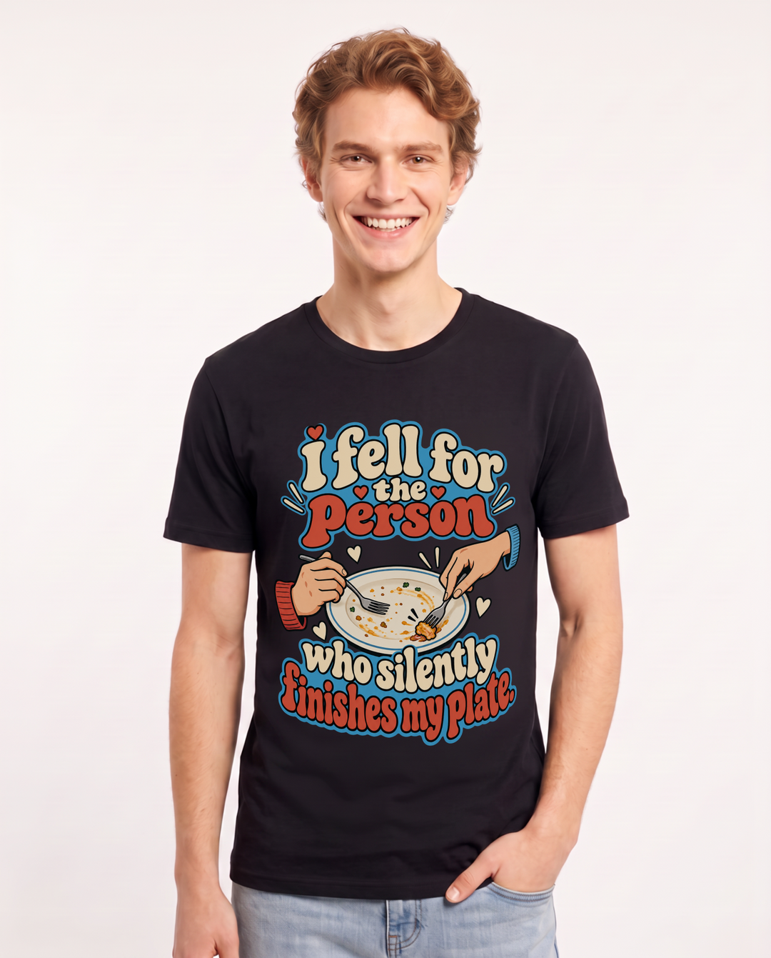 Couples Black T-Shirt for Men – Everyday Expression Graphic Tee product image 3