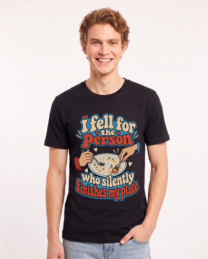 Couples Black T-Shirt for Men – Everyday Expression Graphic Tee product image 3