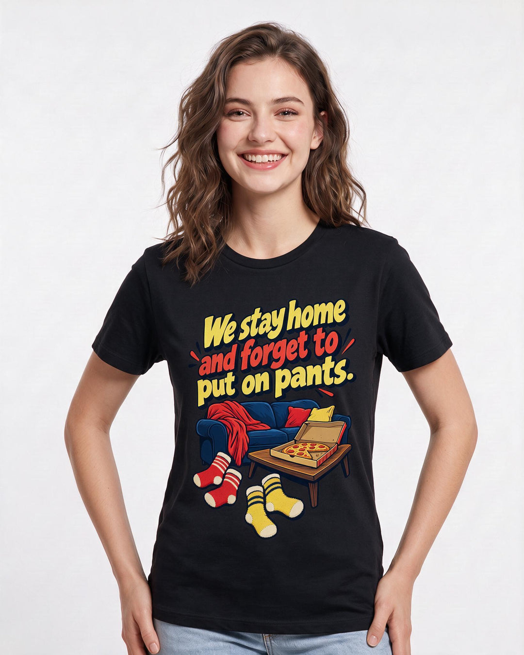 Couples Black T-Shirt for Women – Everyday Expression Graphic Tee product image 1