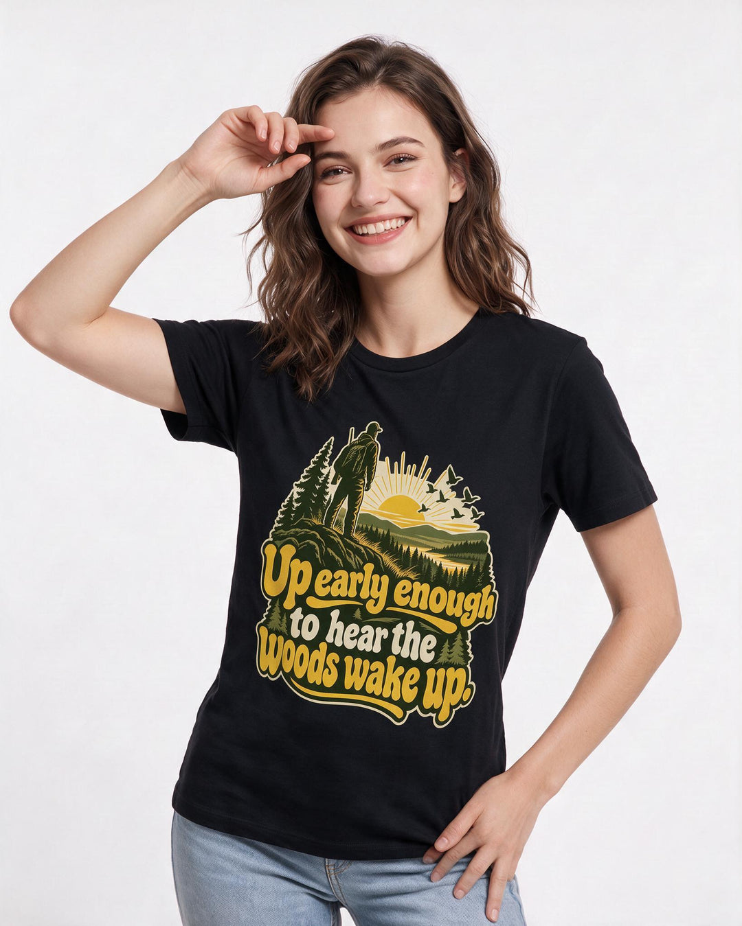 Hunting Black T-Shirt for Women – Everyday Expression Graphic Tee product image 1