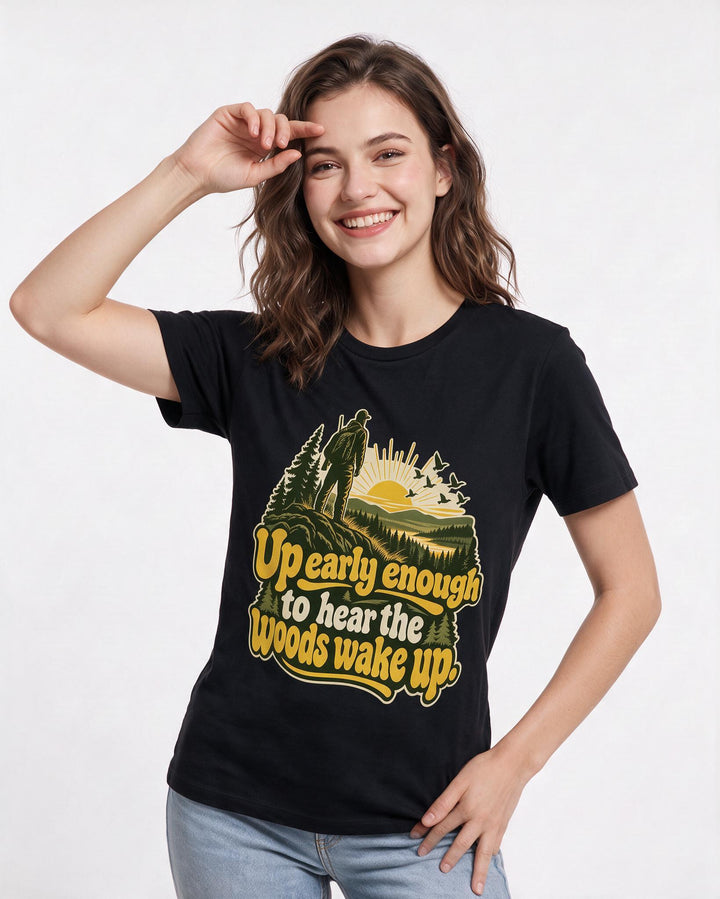 Hunting Black T-Shirt for Women – Everyday Expression Graphic Tee product image 1