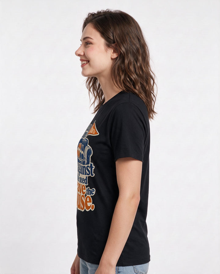 Couples Black T-Shirt for Women – Everyday Expression Graphic Tee product image 2