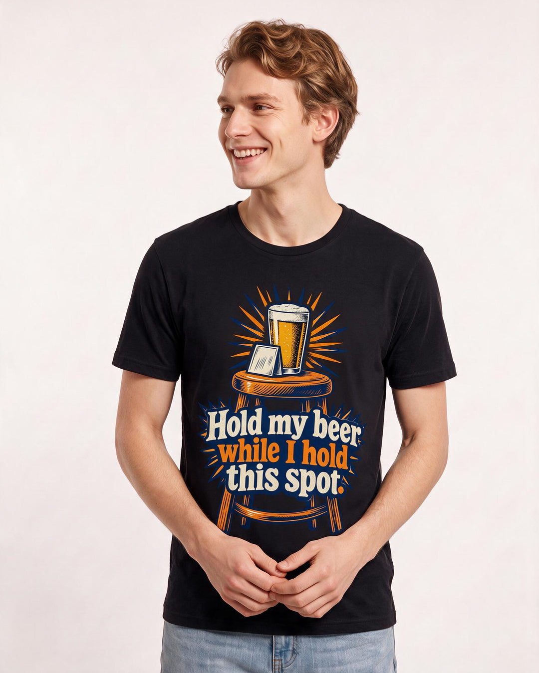 Beer Black T-Shirt for Men – Everyday Expression Graphic Tee product image 1