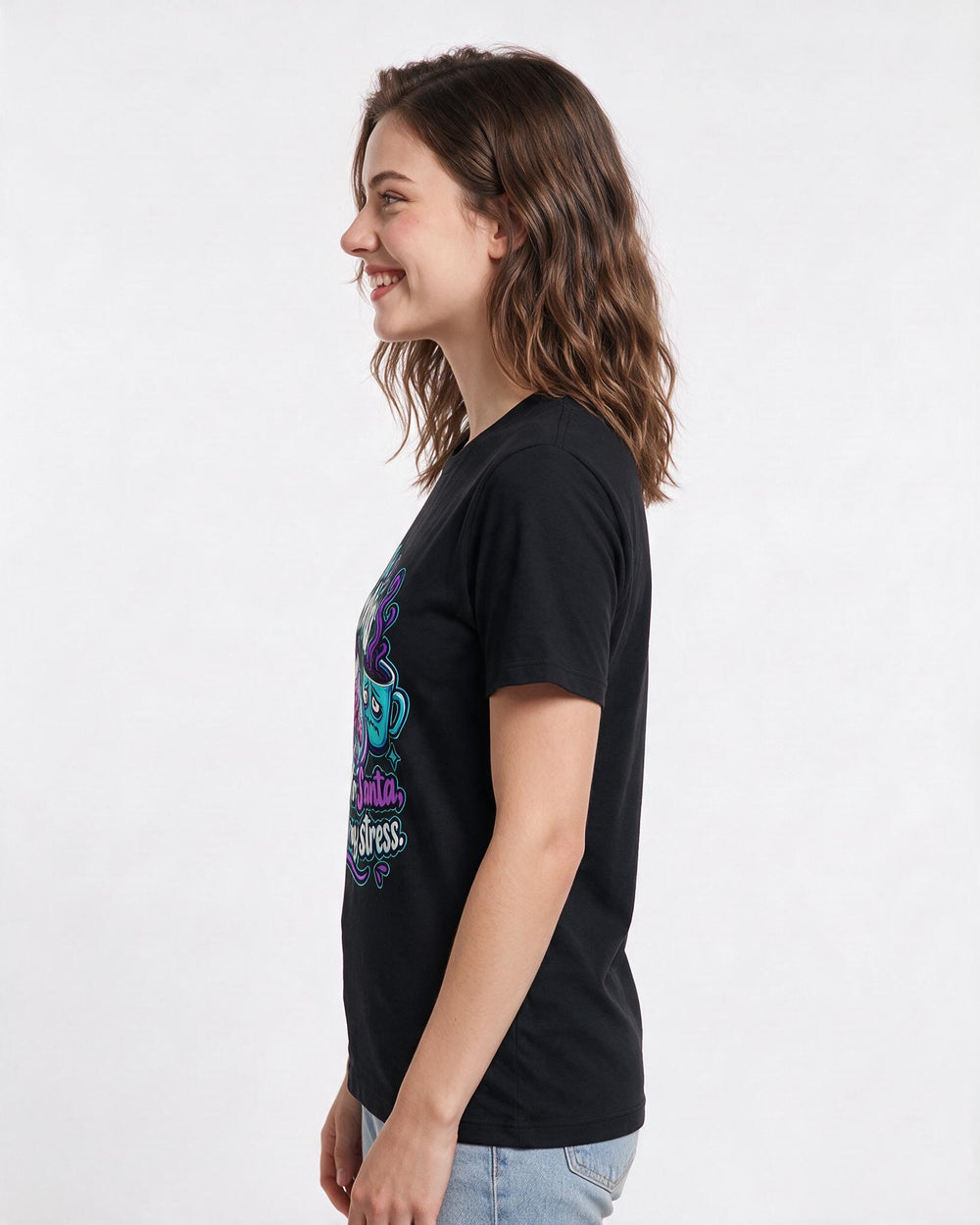 Christmas Black T-Shirt for Women – Holiday Theme Graphic Tee product image 2