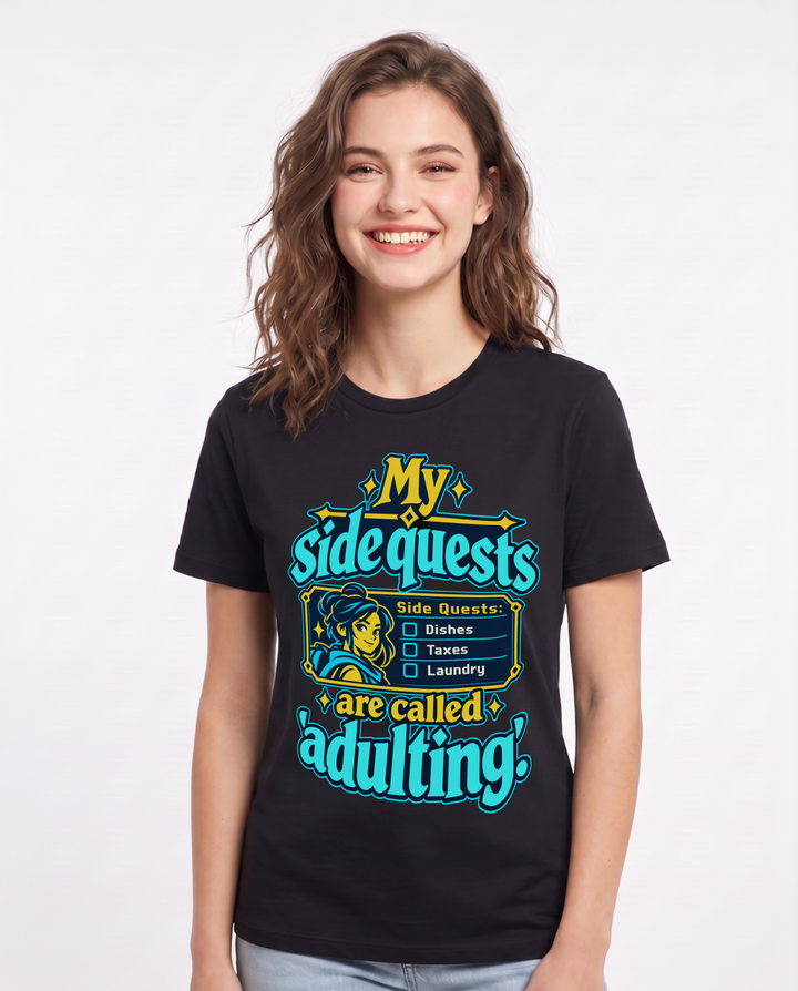 Gaming Black T-Shirt for Women – Game Night Graphic Tee product image 3