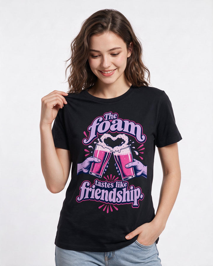 Beer Black T-Shirt for Women – Everyday Expression Graphic Tee product image 1