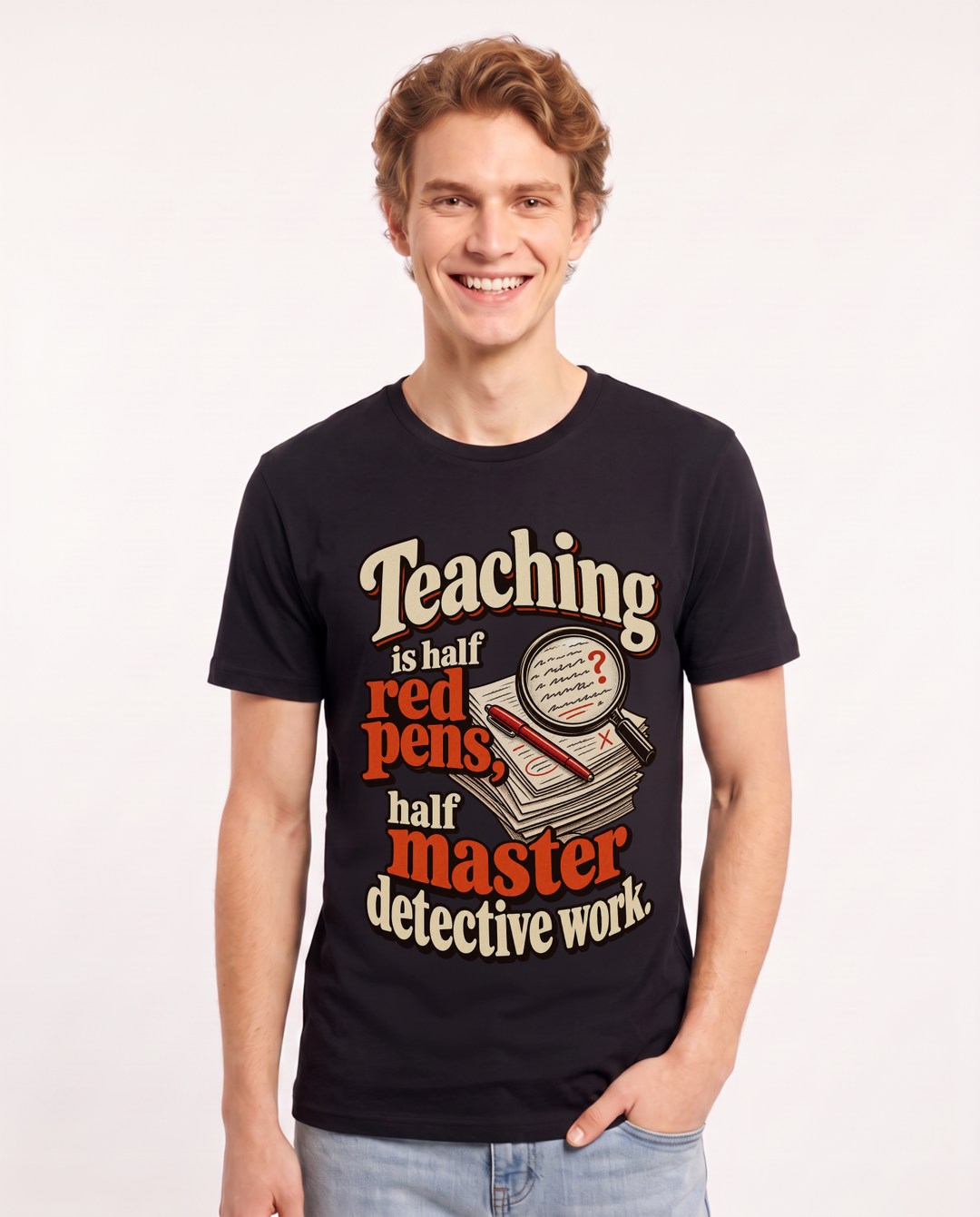 Teacher Black T-Shirt for Men – Everyday Expression Graphic Tee product image 3