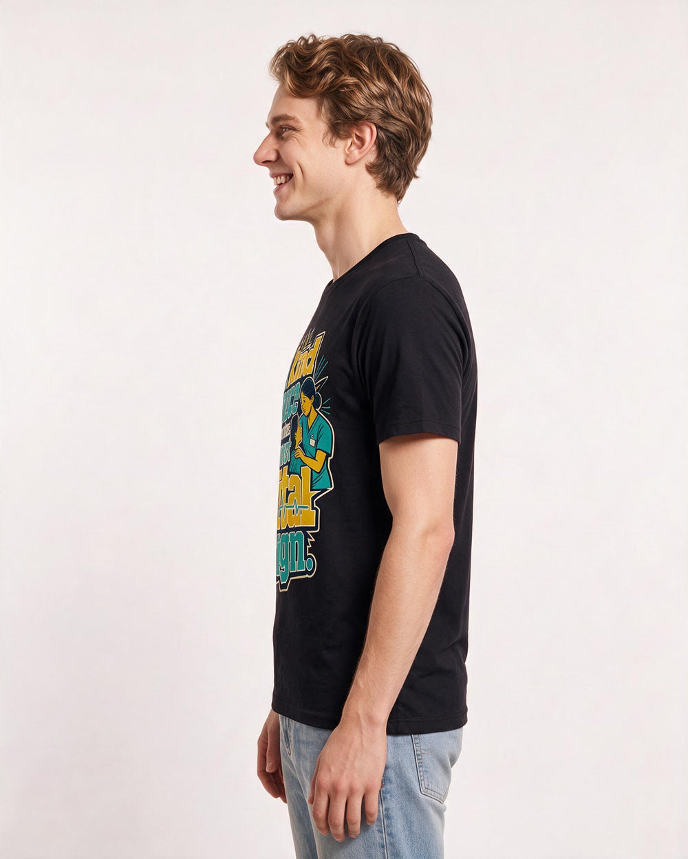 Nurse Black T-Shirt for Men – Nursing Life Graphic Tee product image 2