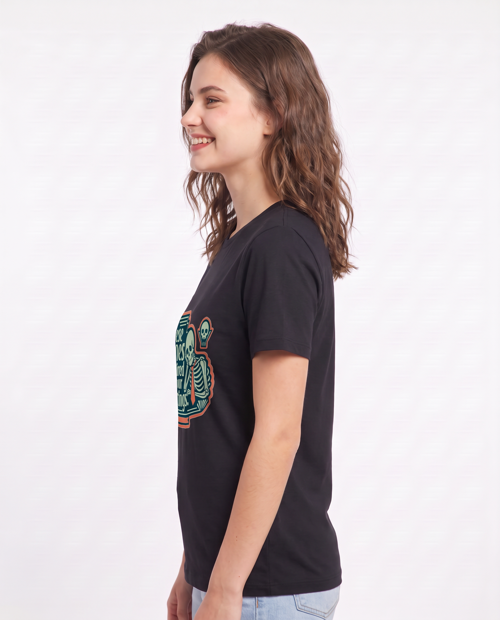 Halloween Women's Black T-Shirt - These bones are tired of your product image 2