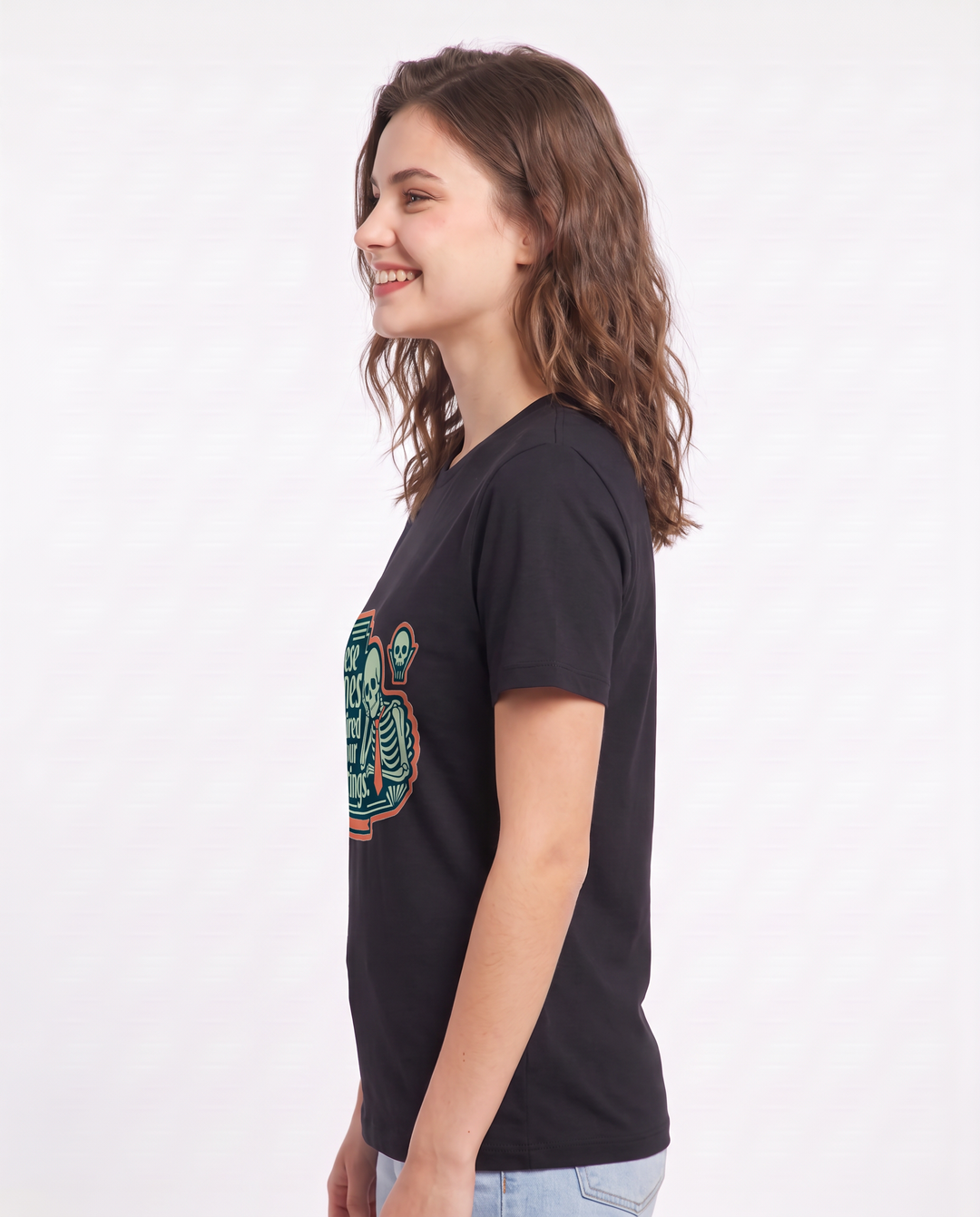 Halloween Women's Black T-Shirt - These bones are tired of your product image 2