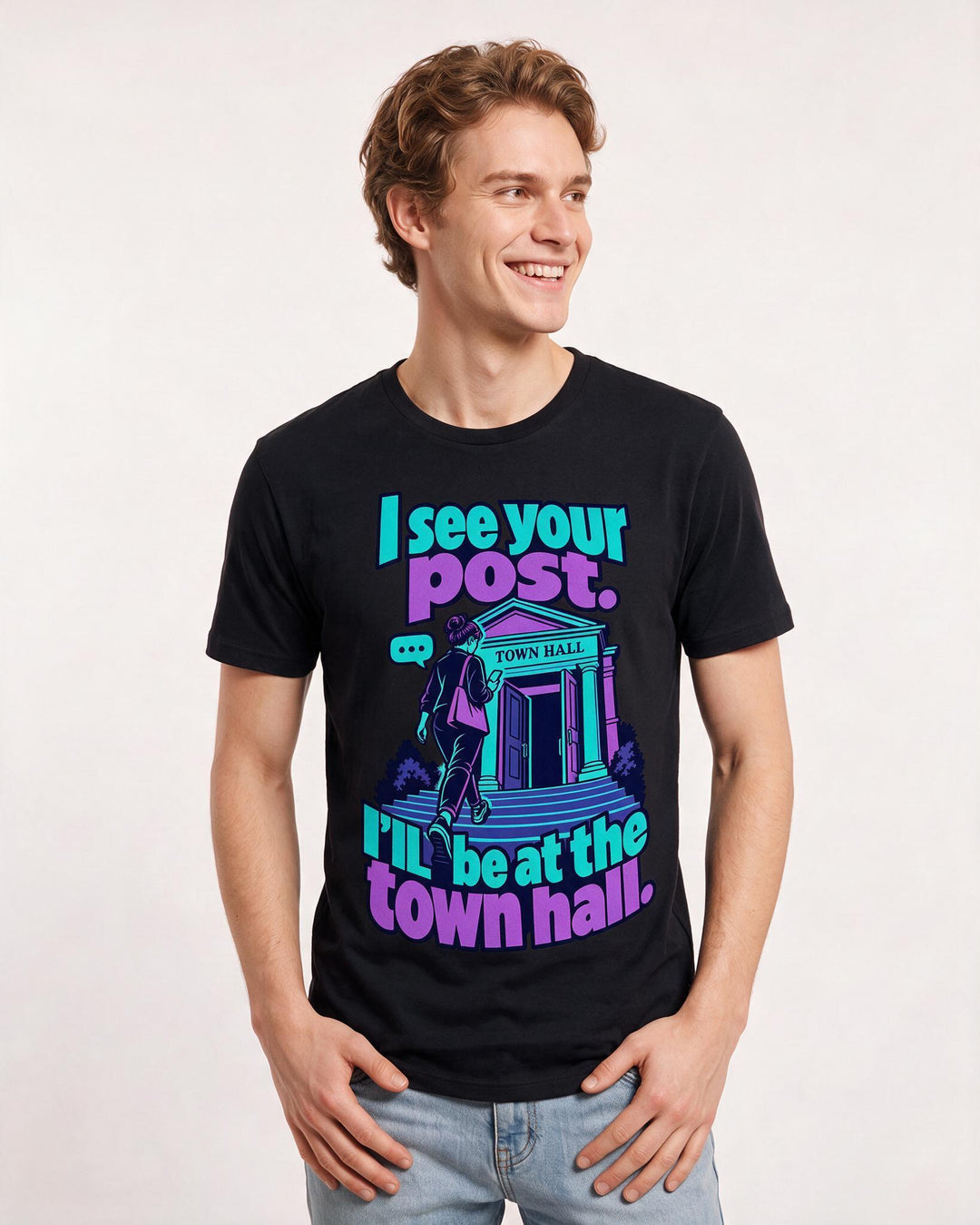 Political Statement Black T-Shirt for Men – Everyday Expression Graphic Tee product image 1